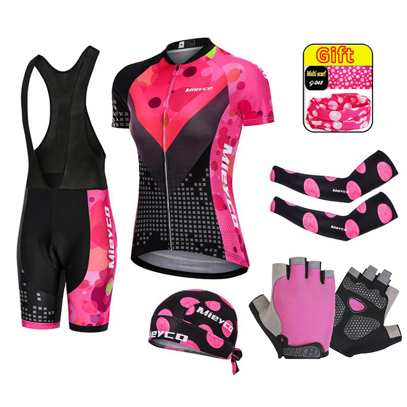 Cycling Gear Girls - Mountainbike-Anzug für Damen, Fahrrad-Team-Outfit, MTB-Radtrikot-Kleidung, 3D-Gel-Pad-Set,