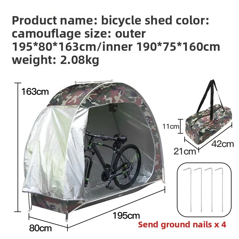 Cycling Gear Needed - Tragbares Outdoor-Fahrradzelt, verdicktes Oxford-Gewebe, Aluminiumlegierungsrahmen, Fahrradausrüstungsschutz