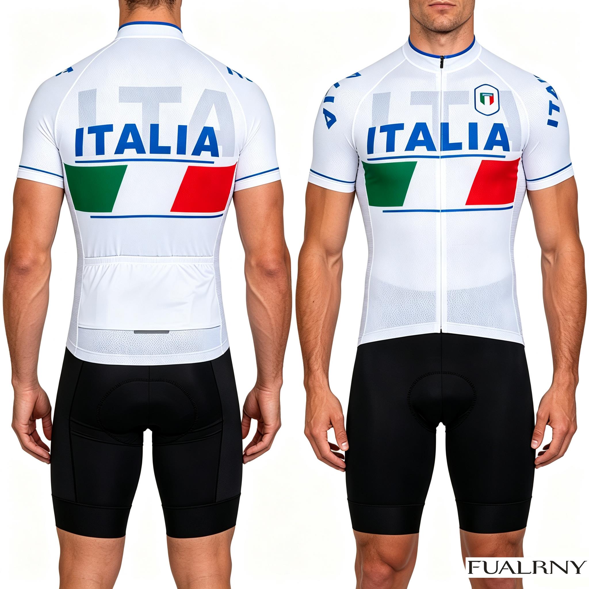 Cycling Gear Leaderboard - ITALIA Sommer-Radtrikot-Set Maillot Fahrradtrikot Trägerhosen-Set Herren