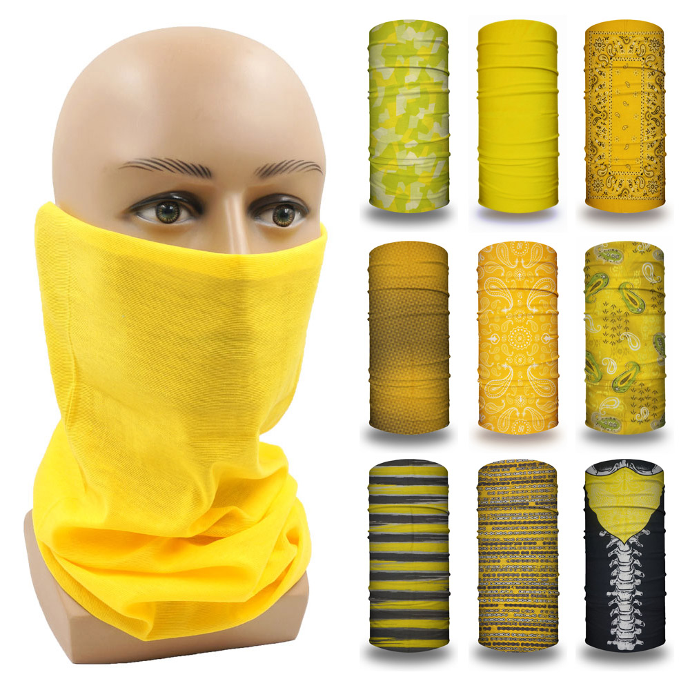 Yellow Cycling Gear - Gelbes Schlauch-Outdoor-Bandana für Damen, Laufen, Wandern,