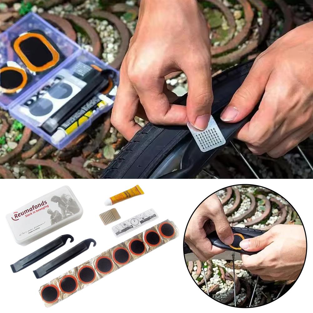 Bike Tube Repair Kit - Leichtes Fahrradreifen-Reparaturset – Gummi-Patchbox zum schnellen
