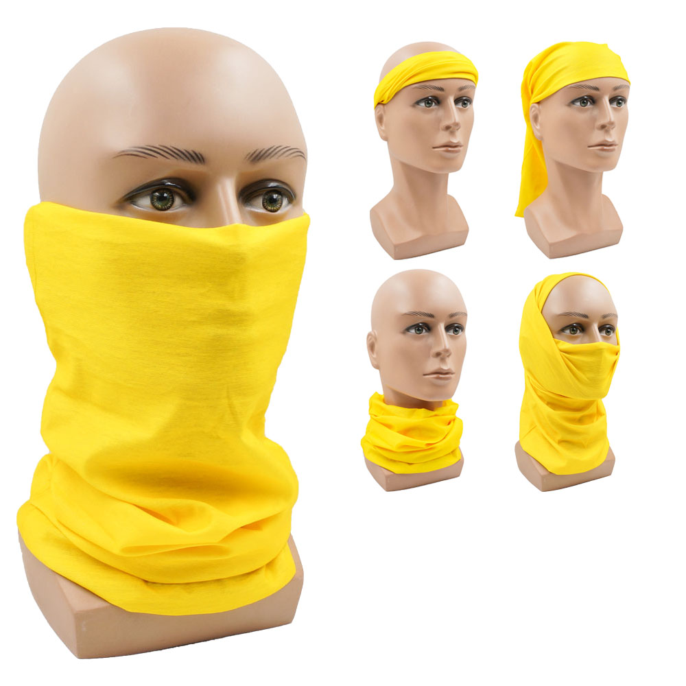 Cycling Gear Women - Gelbe Multifunktions-Halstuch für Radfahren, Sonnenschutz, atmungsaktiv,