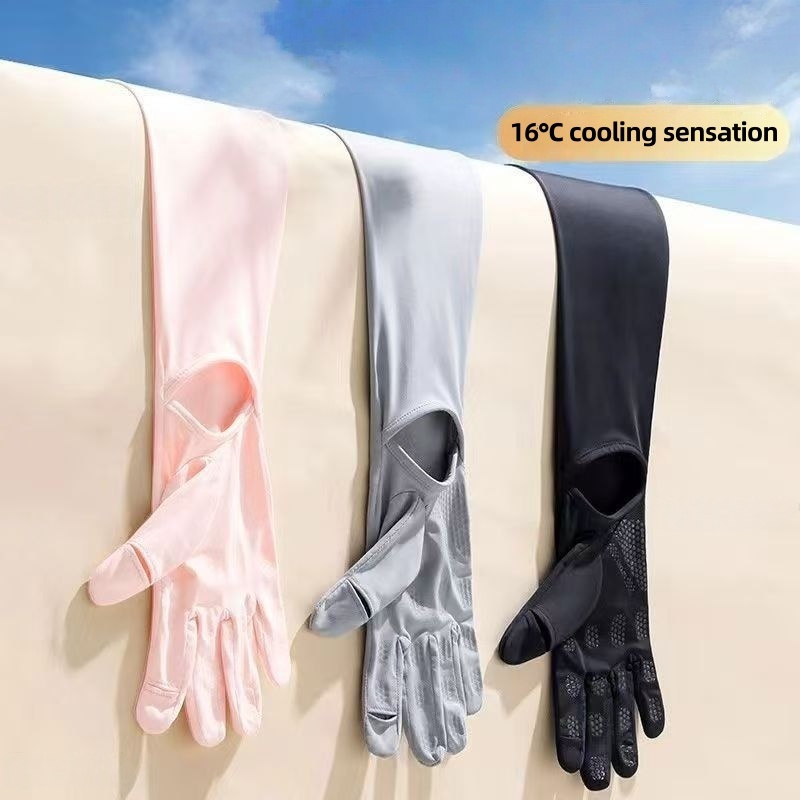 Cycling Gloves - UPF50+ Ice Silk Sonnenschutz-Armstulpen mit Handschuhen,