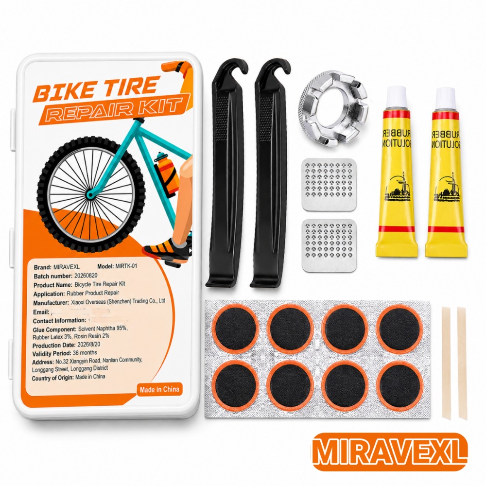 Bike Tube Repair Kit - Fahrrad-Reifenreparaturset, Fahrradschlauch-Reparaturset, Metallraspel und Reifenheber, Fahrrad-Patchset