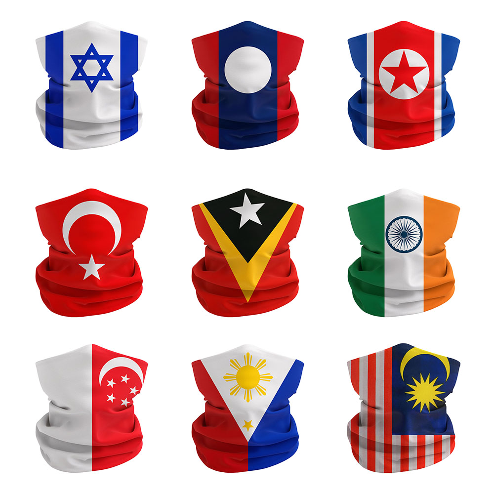 Cycling Gear Singapore - Asiatische Nationalflaggen, bedrucktes Bandana, Israel, Türkei,
