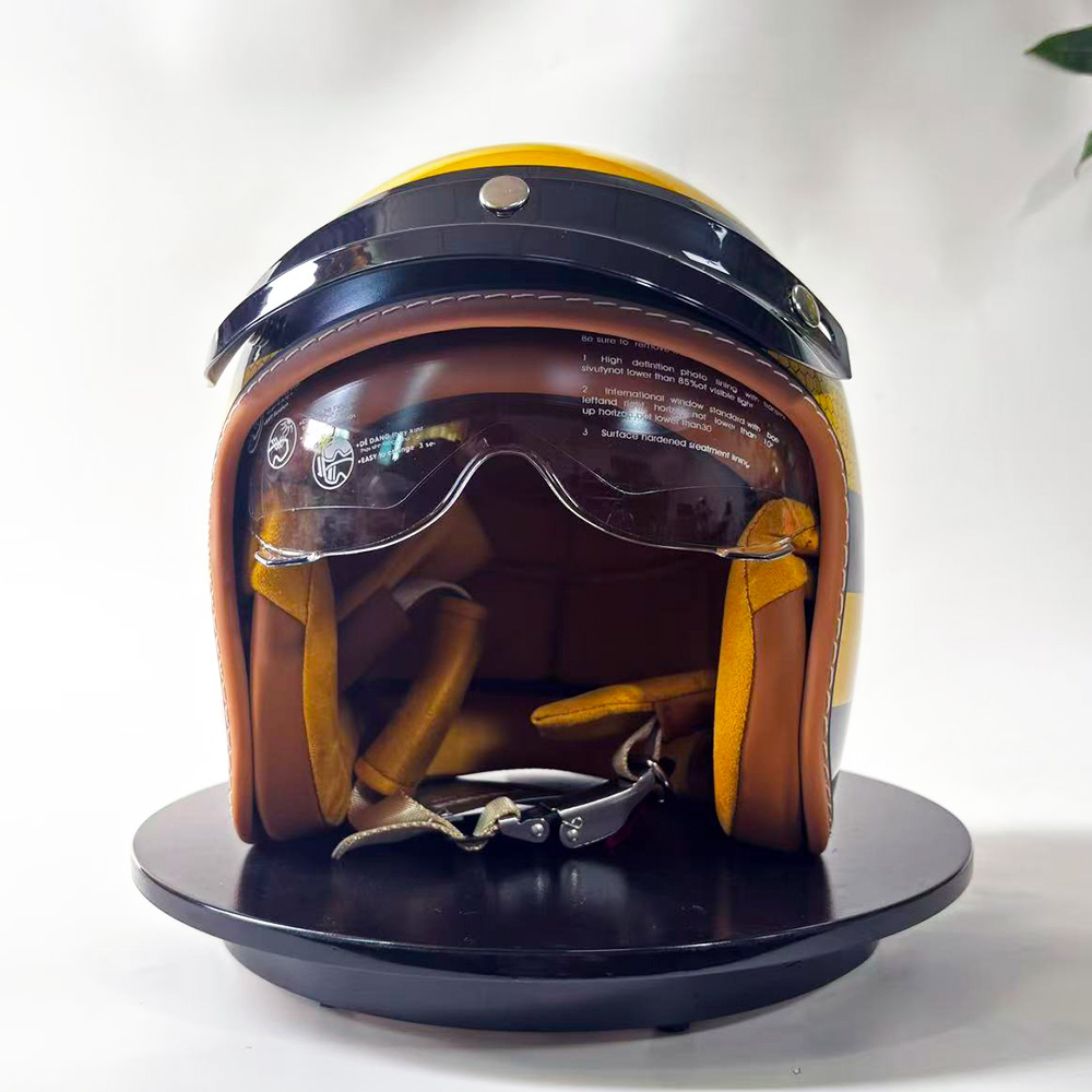 Neuer Retro-Motorradhelm, gelb – Yellow Cycling Gear Bewertung und Preis