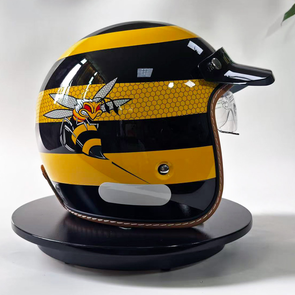Neuer Retro-Motorradhelm, gelb – Yellow Cycling Gear Bewertung und Preis