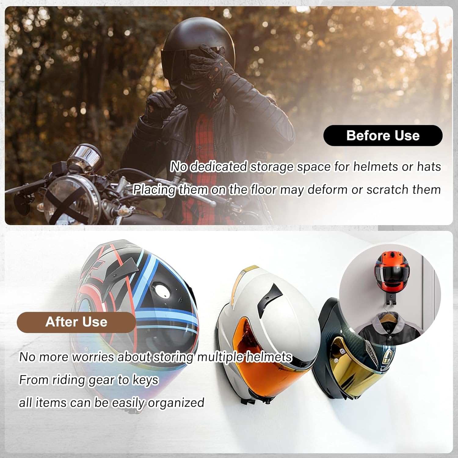 Motorradhelmhalter Wandmontage – Cycling Gear Wall Hanger Bewertung und Preis